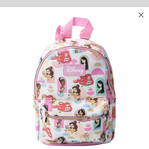 Disney Princesses Character Print Mini Backpack - Pink and Cream - Picture 5 of 7